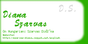 diana szarvas business card